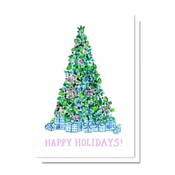 Happy Holidays Hydrangea Tree Card