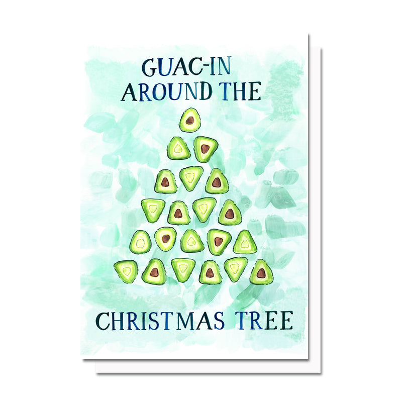 Guac-in Around the Christmas Tree Card