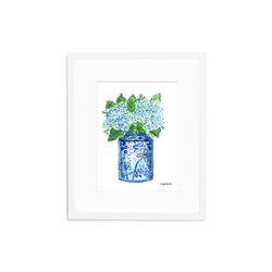 The "Happy Blue Hydrangeas" Fine Art Print