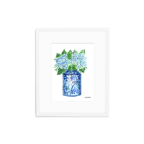 The "Happy Blue Hydrangeas" Fine Art Print