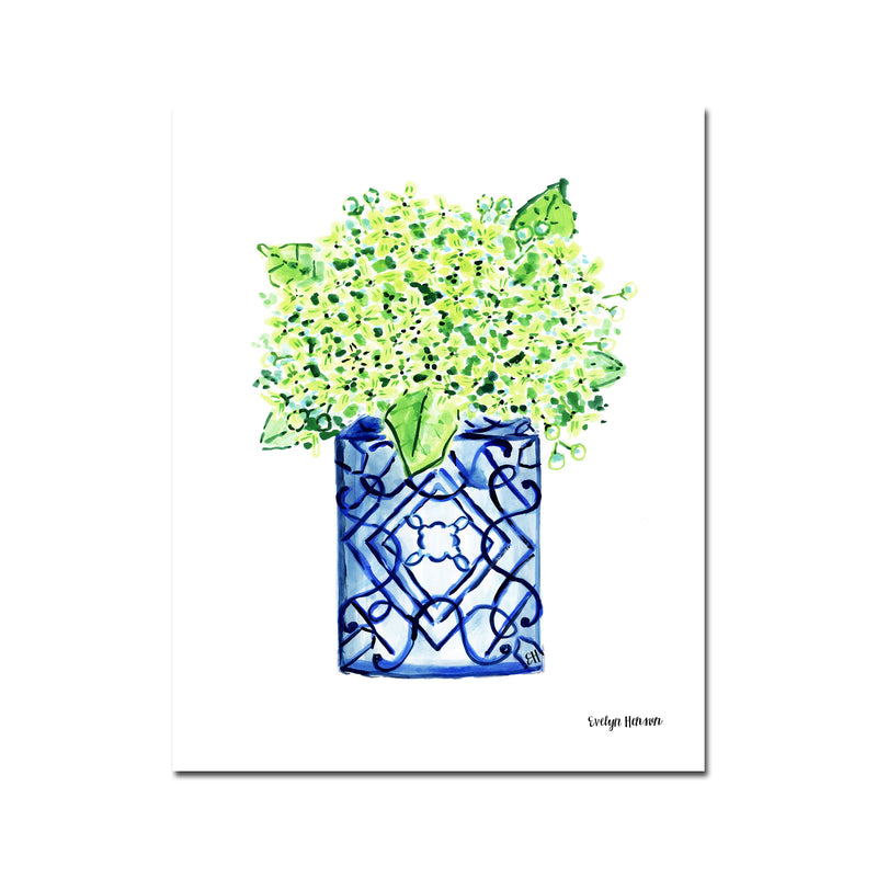 The "Happy Green Hydrangeas" Fine Art Print