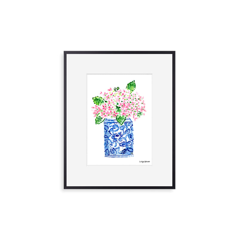 The "Happy Pink Hydrangeas" Fine Art Print