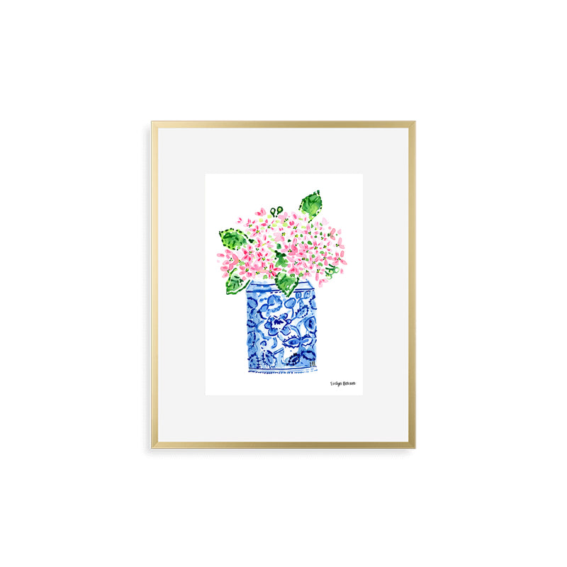 The "Happy Pink Hydrangeas" Fine Art Print