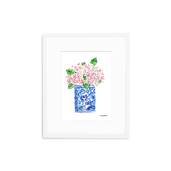 The "Happy Pink Hydrangeas" Fine Art Print