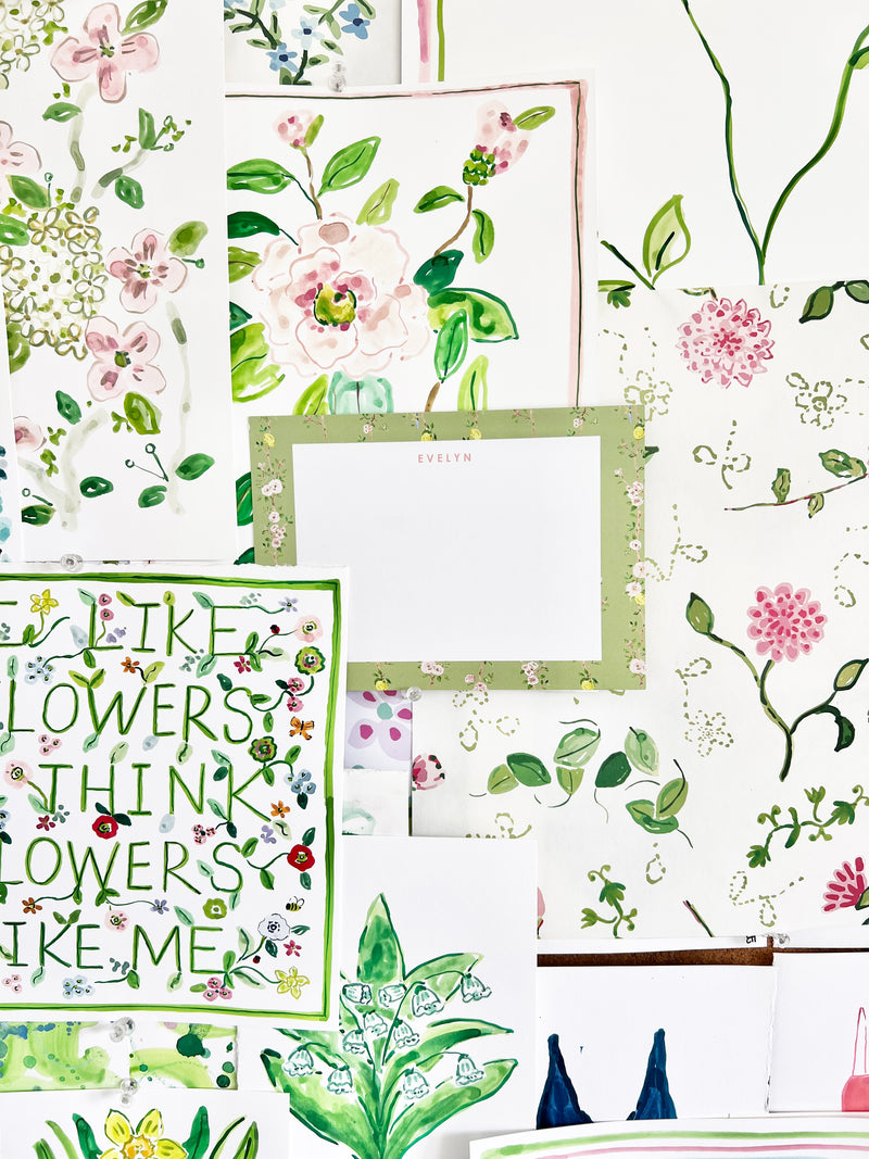 Chinoiserie Green Notecard Set