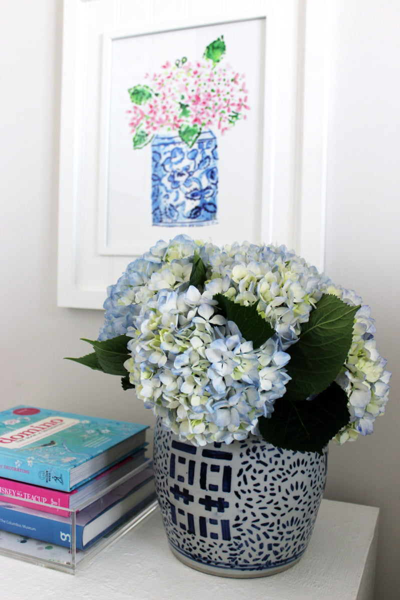 The "Happy Pink Hydrangeas" Fine Art Print