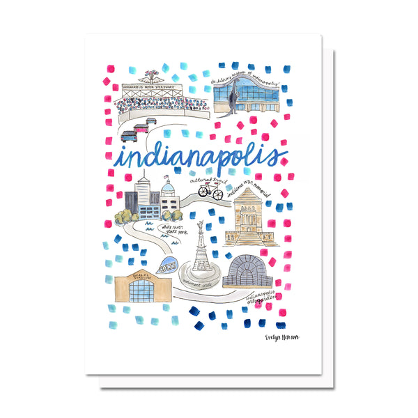 Indianapolis, IN Map Card