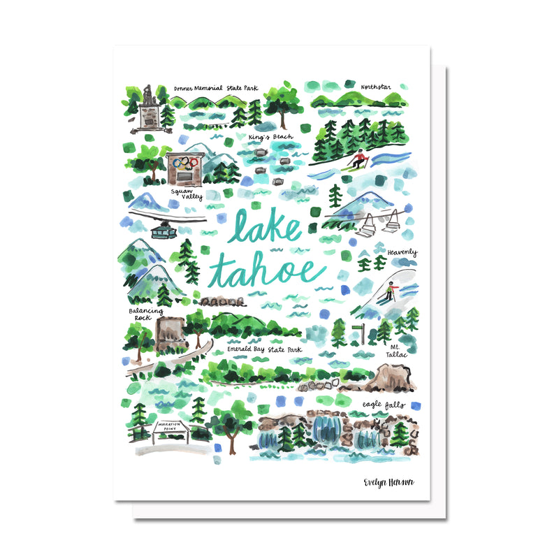 Lake Tahoe Map Card