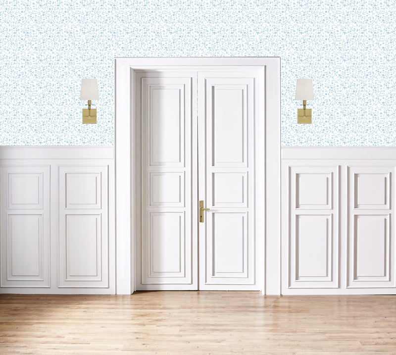 Bisou Blooms Wallpaper- Blue