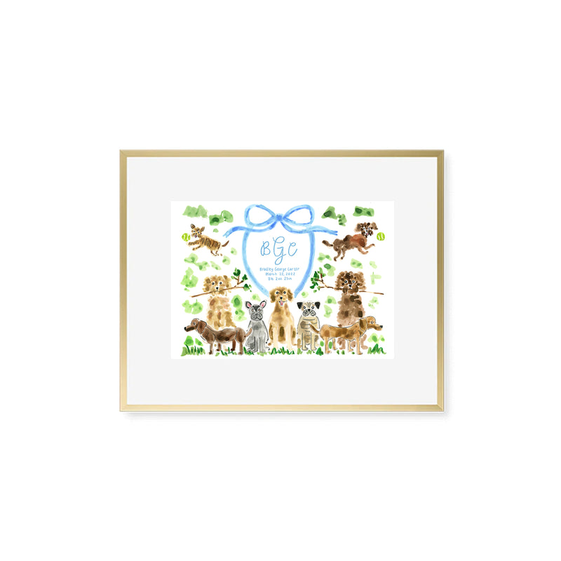 Personalized Baby Name Print: Dogs