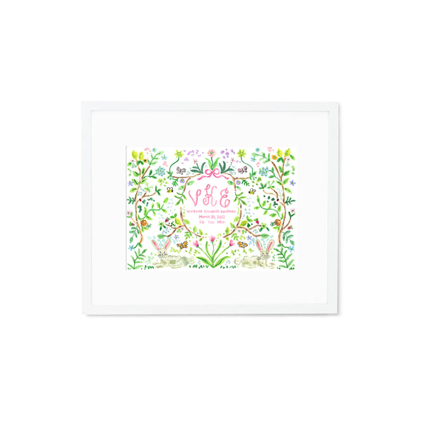 Personalized Baby Name Print: Bunnies