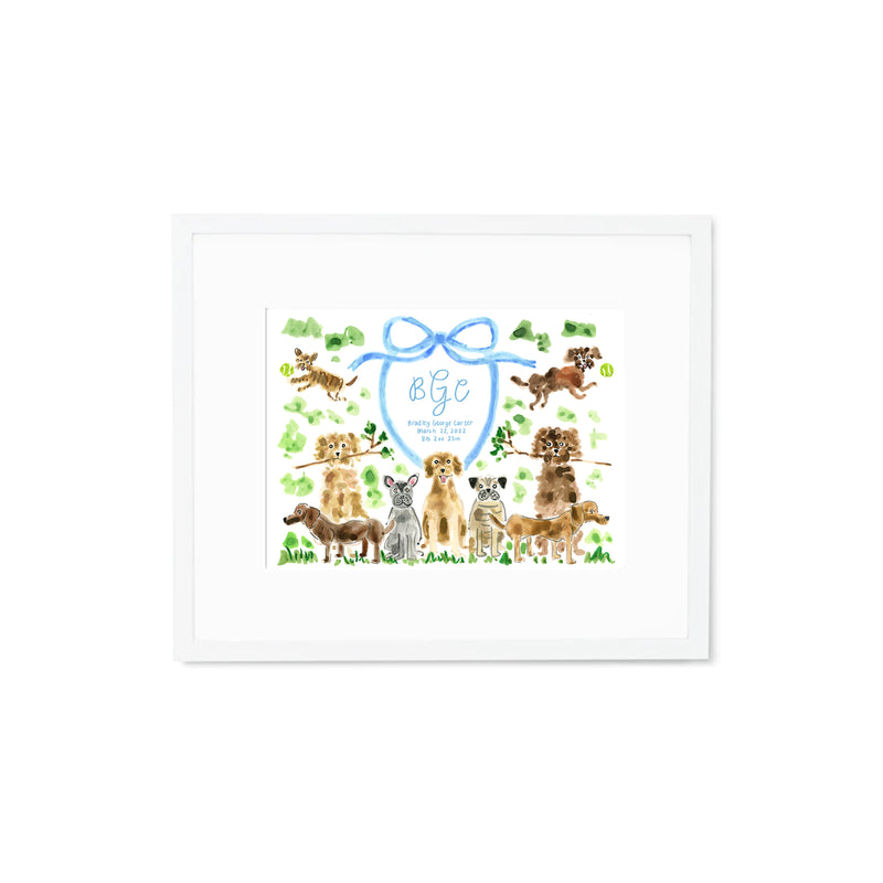 Personalized Baby Name Print: Dogs