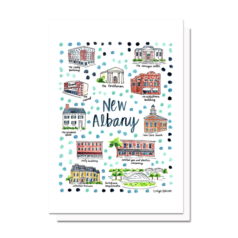 New Albany, IN Map Card