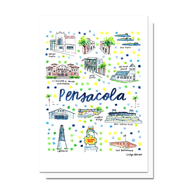 Pensacola, FL Map Card