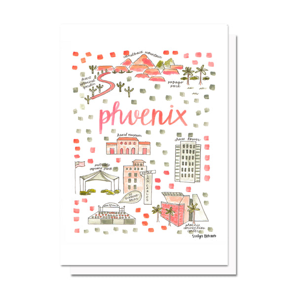 Phoenix, AZ Map Card