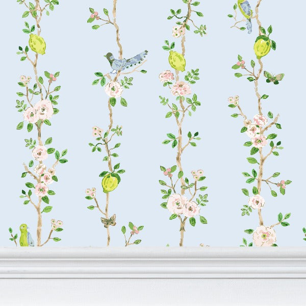 Chinoiserie Wallpaper- Blue