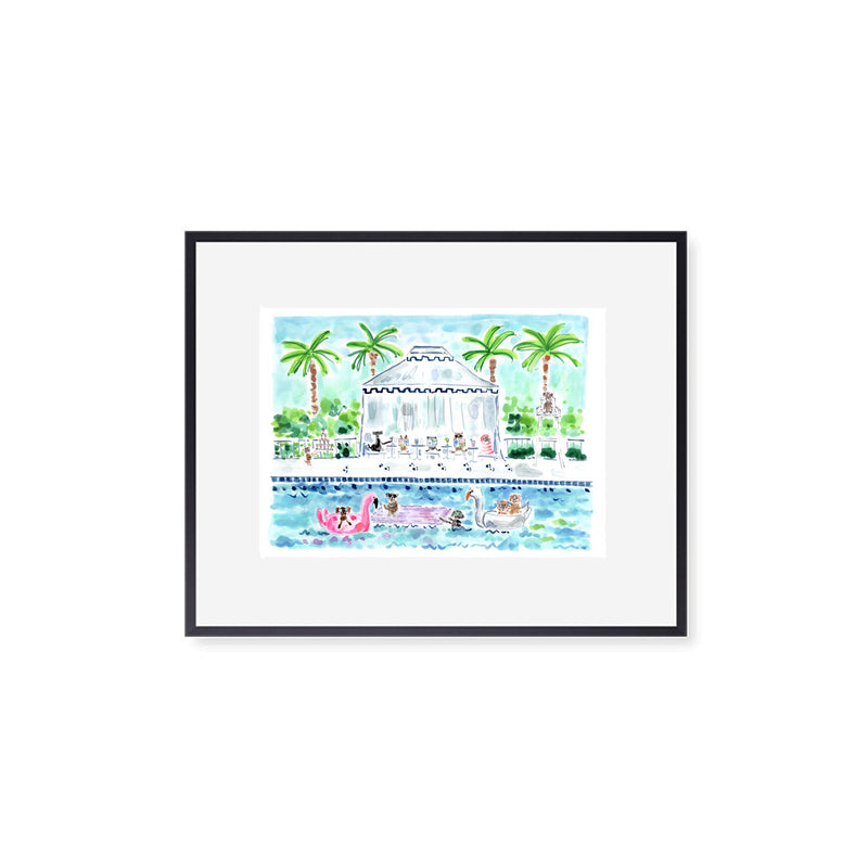 The "Pool Pawty" Fine Art Print