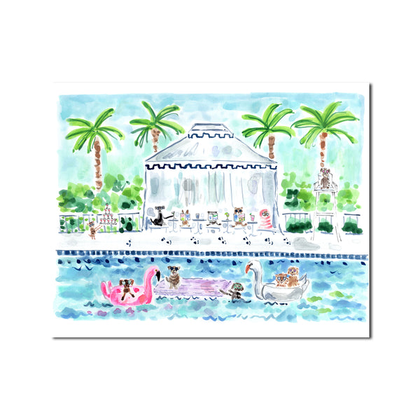 The "Pool Pawty" Fine Art Print