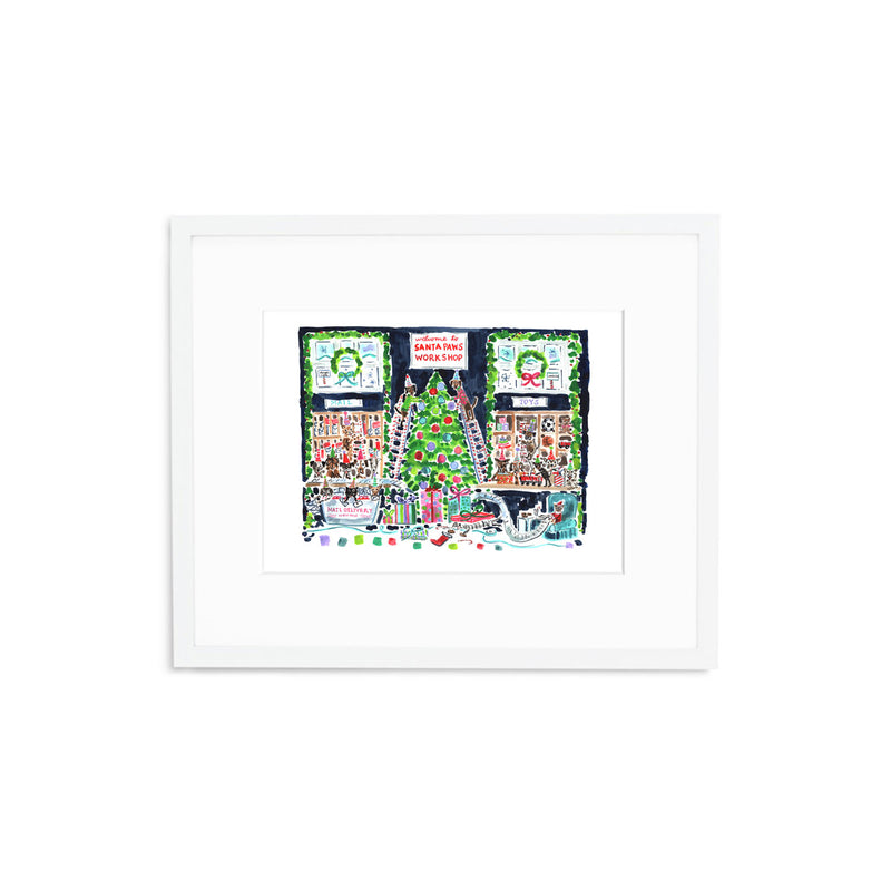 The "Santa Paws Workshop" Fine Art Print