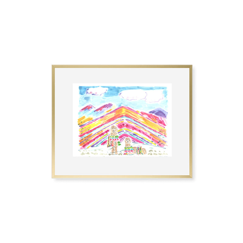 The "Rainbow Mountain Alpacas" Fine Art Print