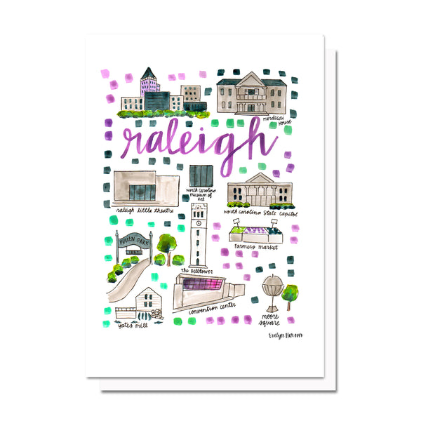 Raleigh, NC Map Card