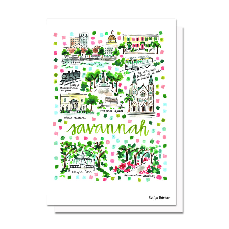 Savannah, GA Map Card