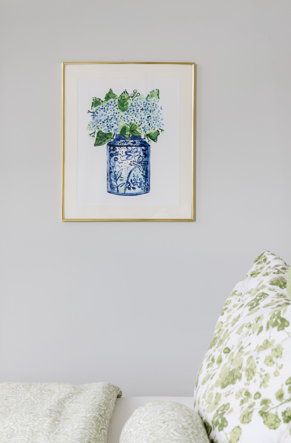 The "Happy Blue Hydrangeas" Fine Art Print