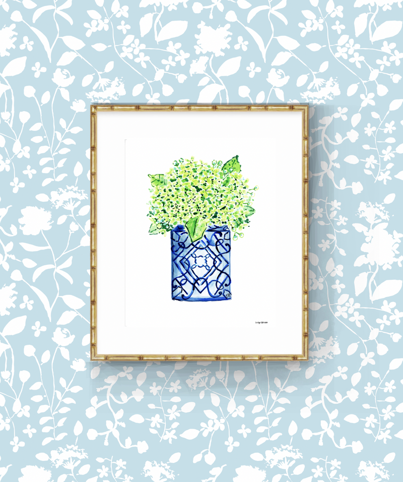 The "Happy Green Hydrangeas" Fine Art Print