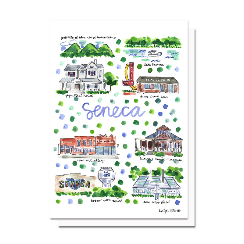 Seneca, SC Map Card