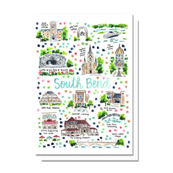 South Bend, IN Map Card