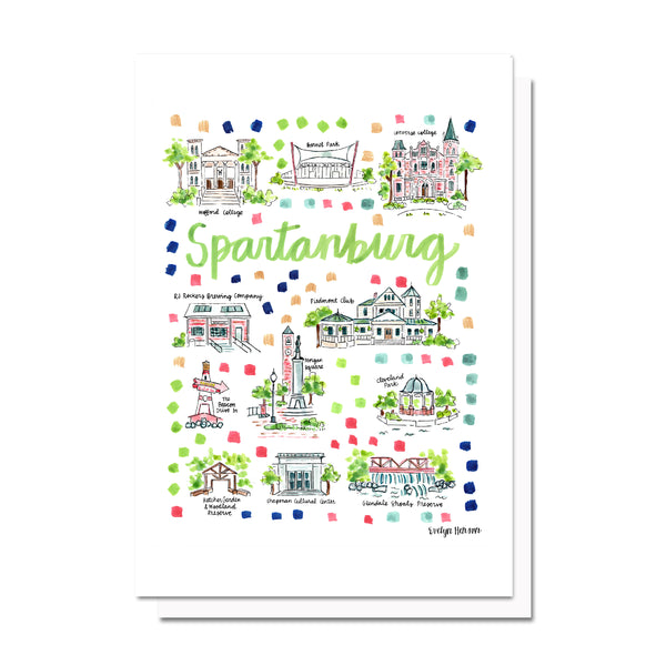 Spartanburg, SC Map Card