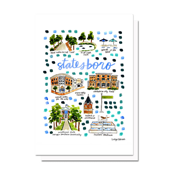 Statesboro, GA Map Card