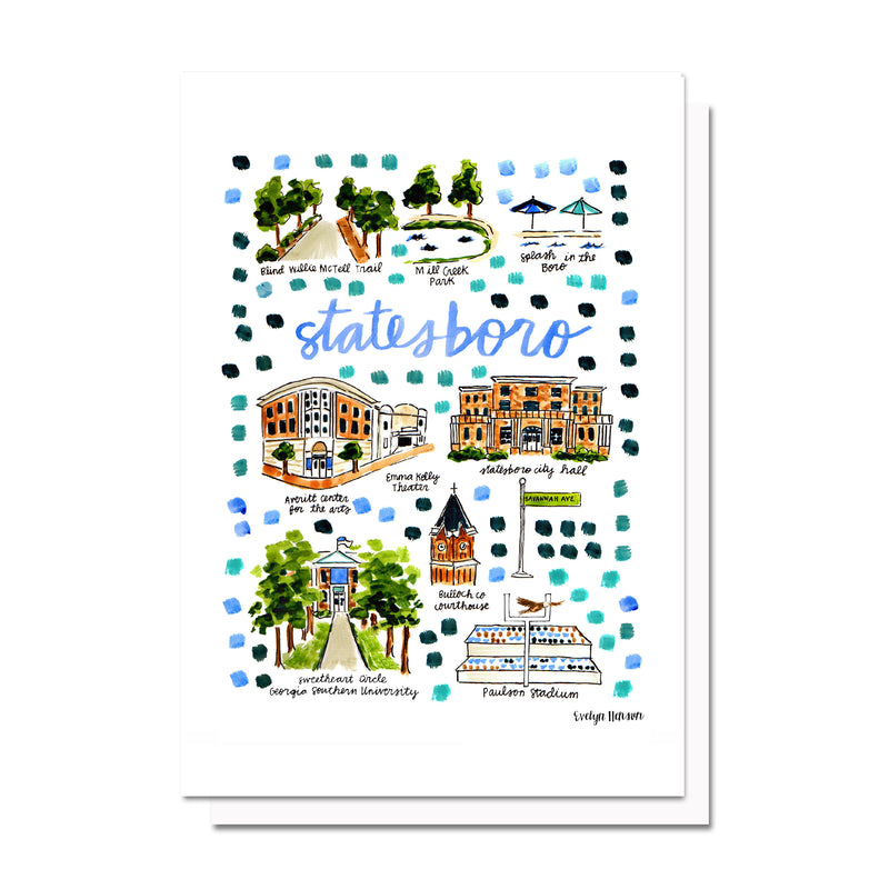 Statesboro, GA Map Card