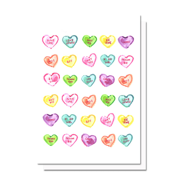 Valentine Candy Hearts Card