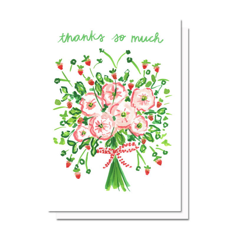Thank You Strawberry Florals Card