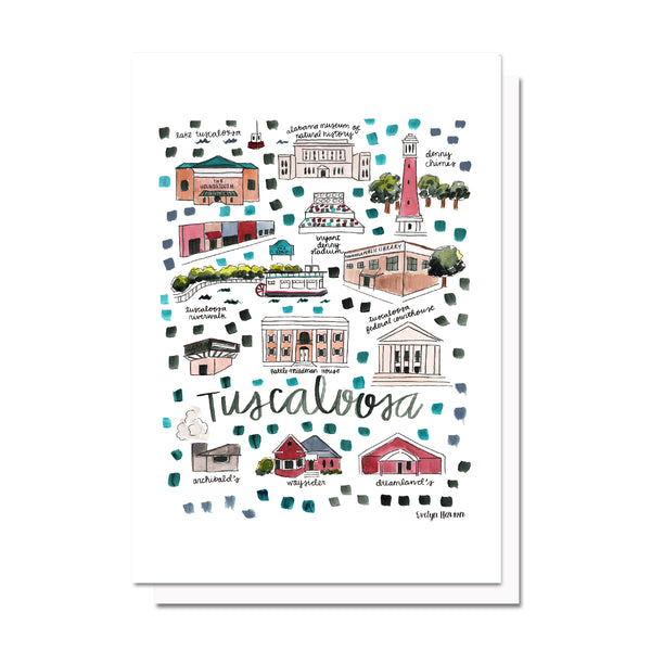 Tuscaloosa, AL Map Card