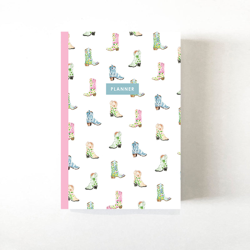 Undated Monthly/Weekly Planner, Cowgirl Boots Print