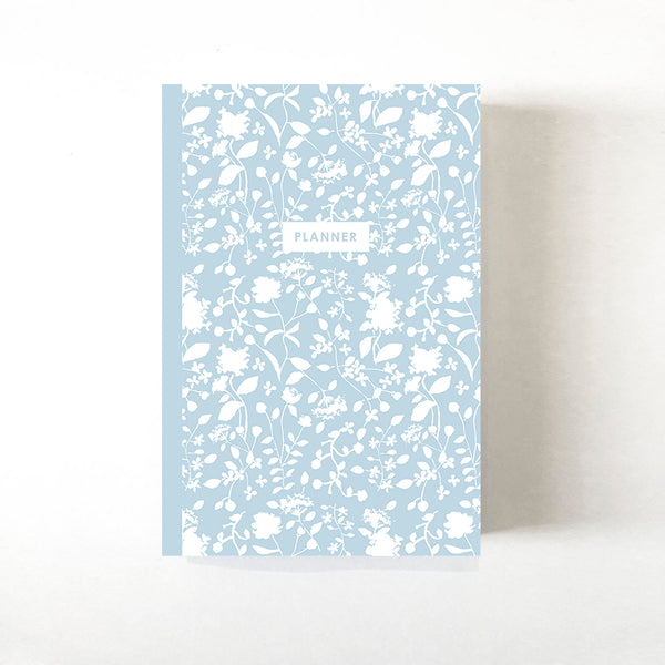 Undated Monthly/Weekly Planner, Hepburn Print, Blue
