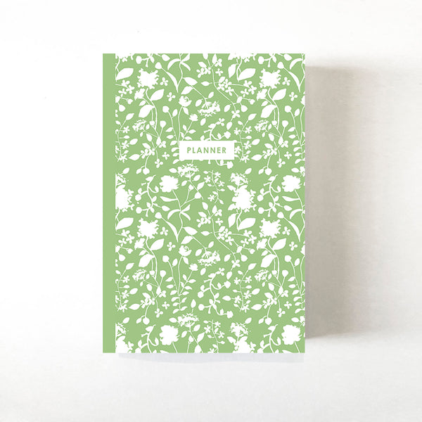 Undated Monthly/Weekly Planner, Hepburn Print, Green