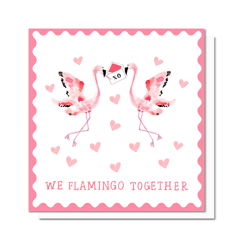 We Flamingo Together Valentine Card