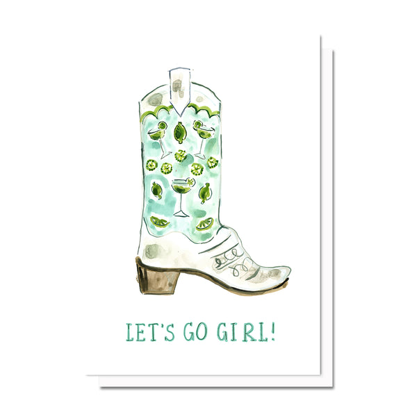 Let's Go Girl Boot Card