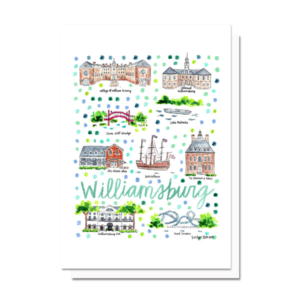 Williamsburg, VA Map Card