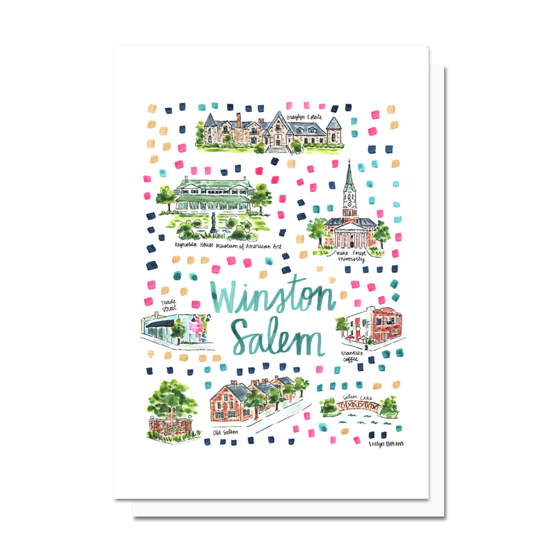 Winston-Salem, NC Map Card