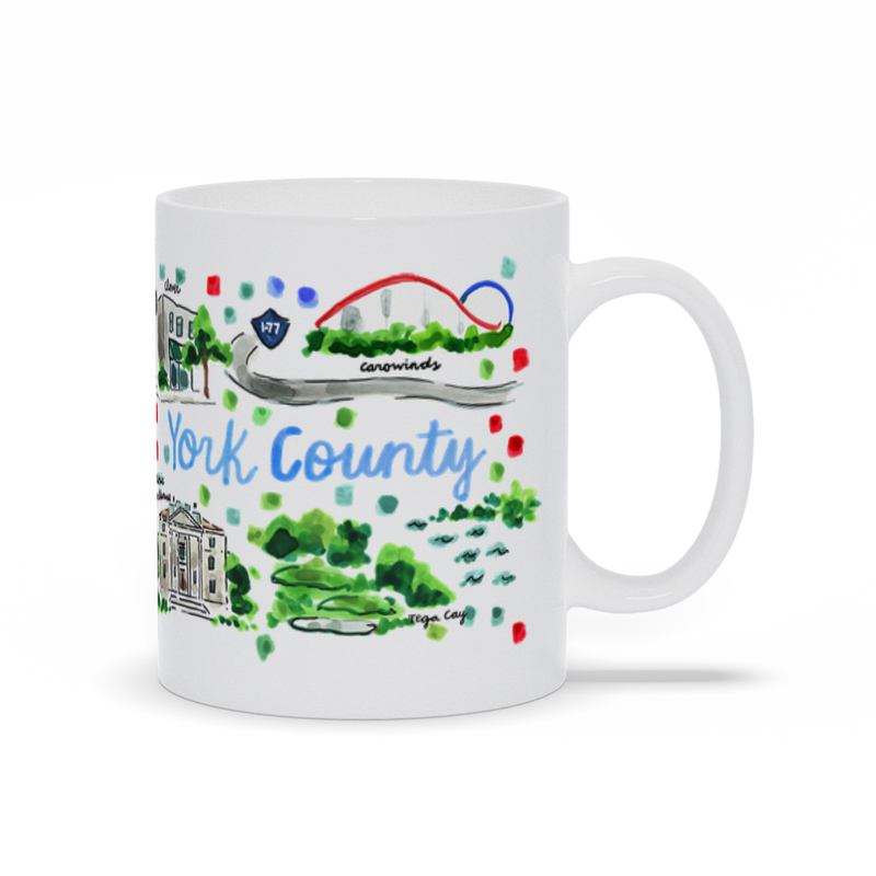 York County, SC Map Mug