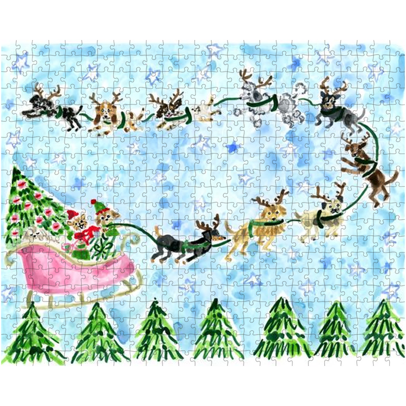 Santa Paws on his Sleigh Puzzle