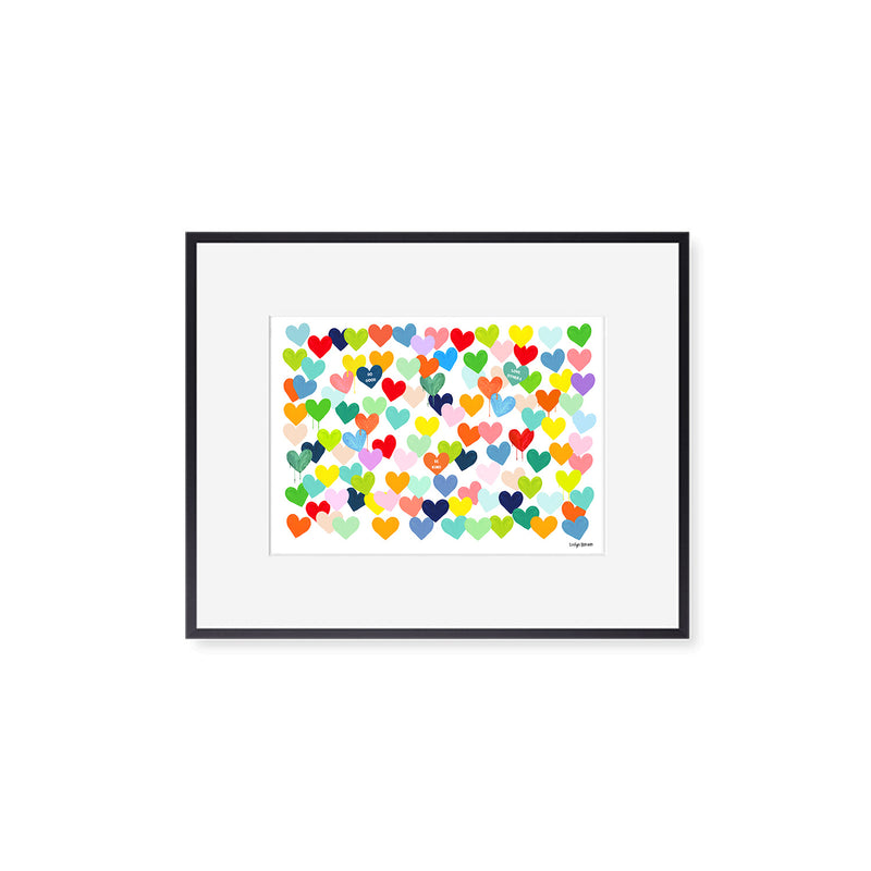 The "Confetti Hearts" Art Print