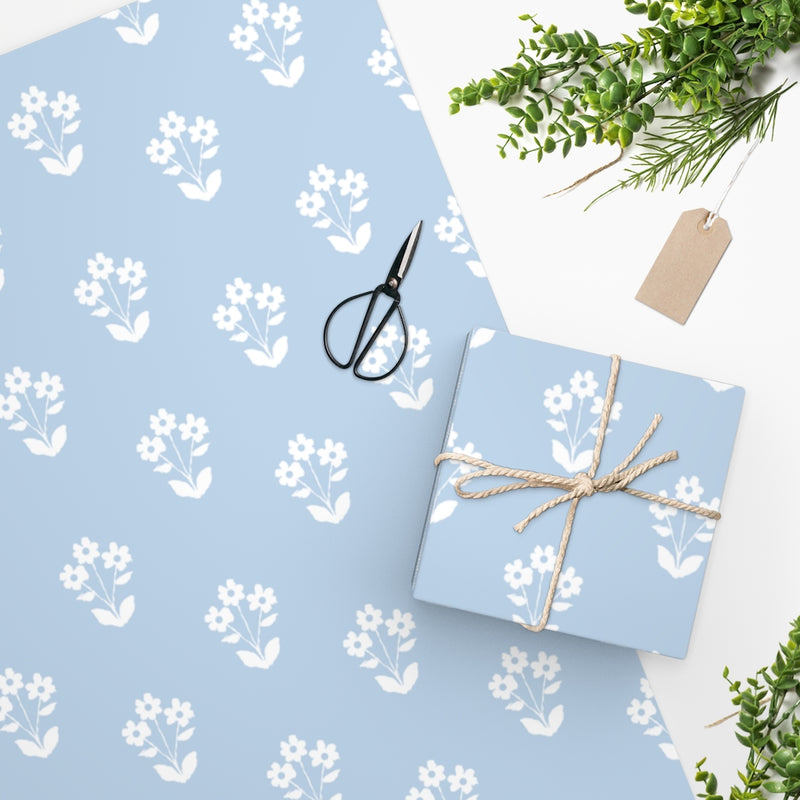 Floral Blues Wrapping Paper