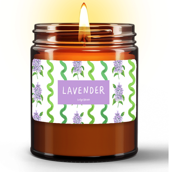 Natural Wax Candle in Amber Jar (9oz)
