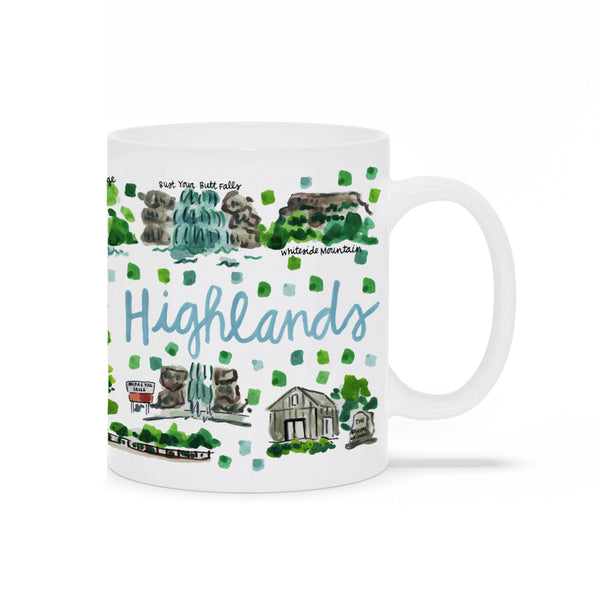 Highlands, NC Map Mug