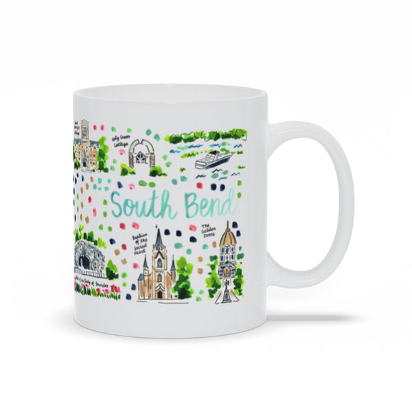 South Bend, IN Map Mug